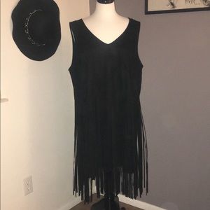 Sassy black fringed dress!